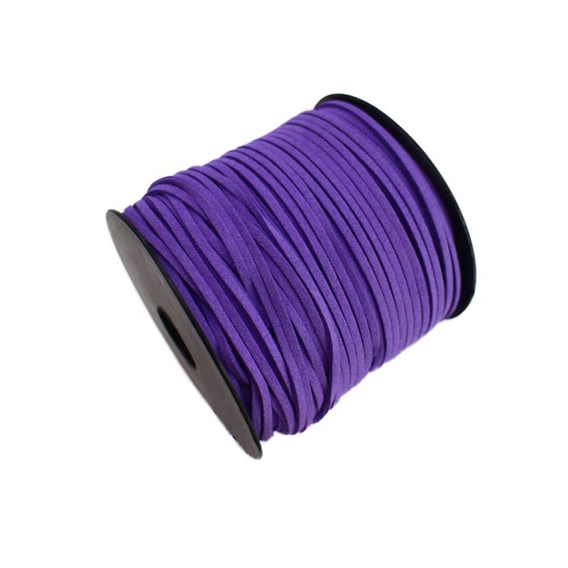Pamir Tong Faux Leather Cord for Jewelry Making 100 Yards 2.6mm Thin Suede String Rope Purple Bracelet Cords DIY Crafts String for Necklace-Dream Catcher Supplies-Hat- Walking Stick - Image 2
